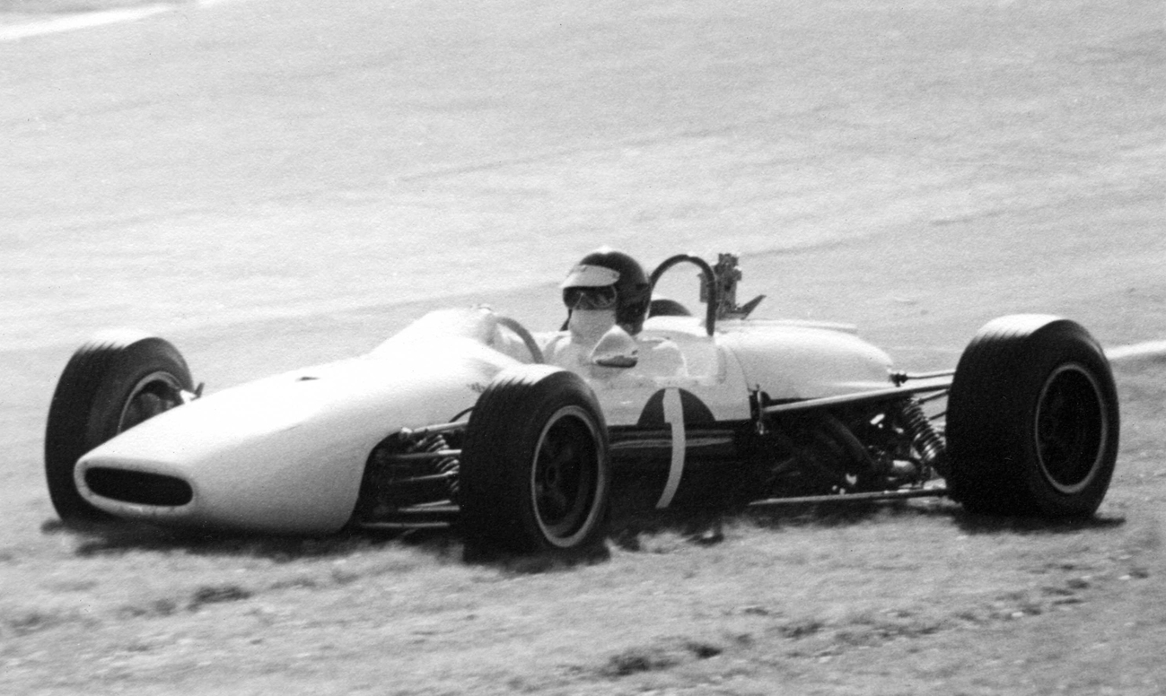 67 10 29 Brands Kurt Ahrens Brabham BT21 on grass at Clearways